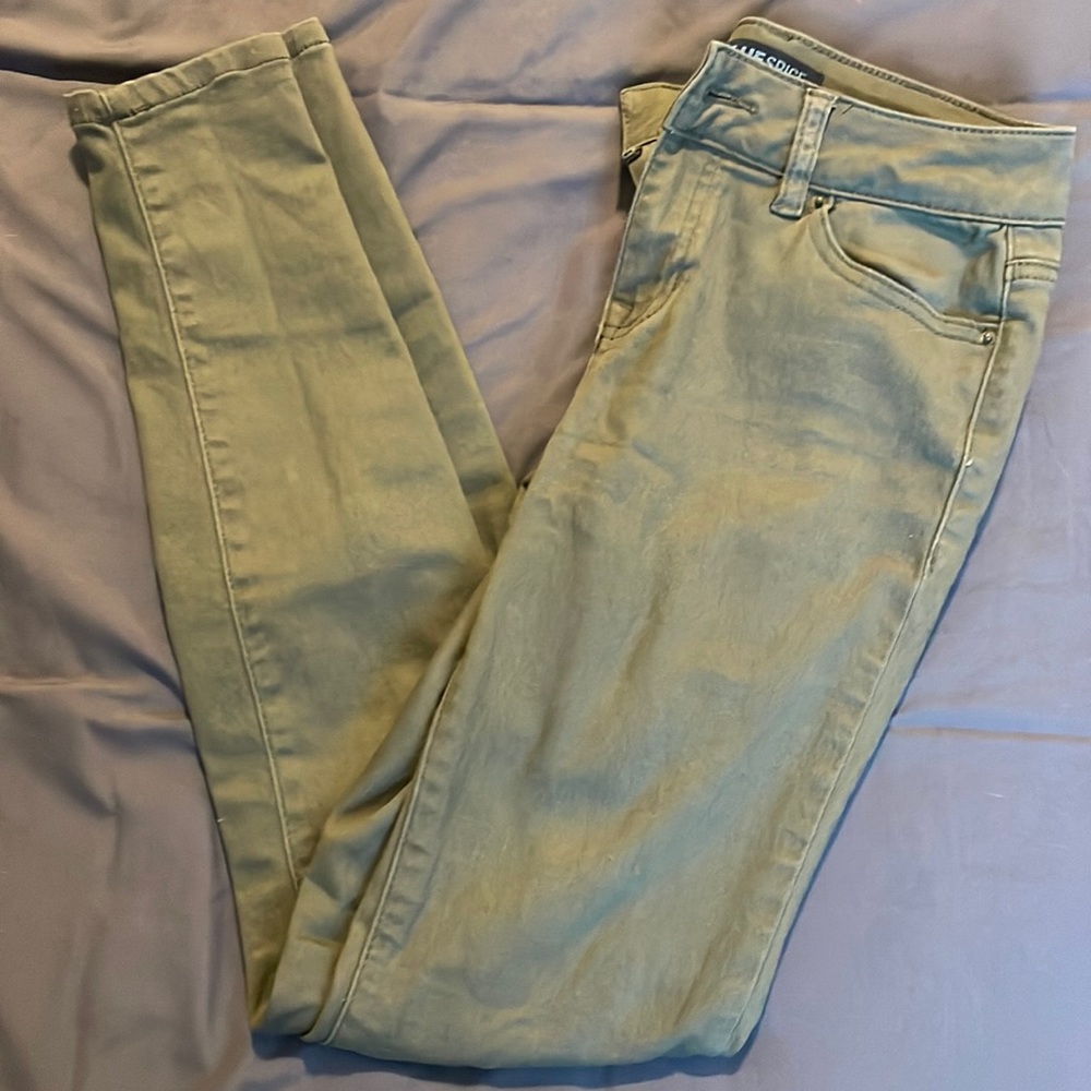 Olive green skinny jeans